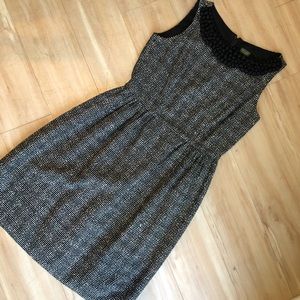 Beautiful Black & White Dress with fancy collar